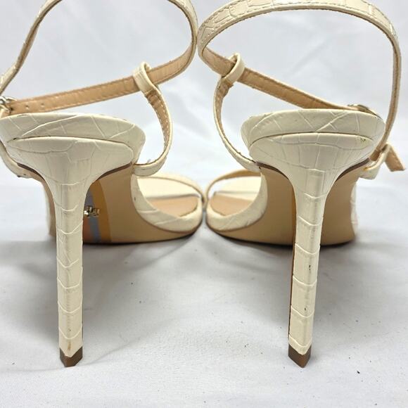 Sam Edelman Dara Croc Embossed Print Sandals Ivory Size 9.5 - Picture 13 of 16